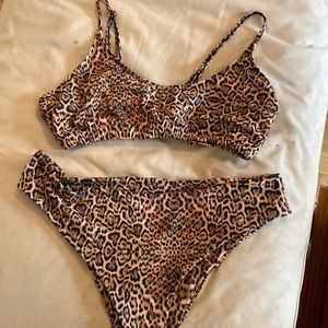highwaisted cheetah print bikini